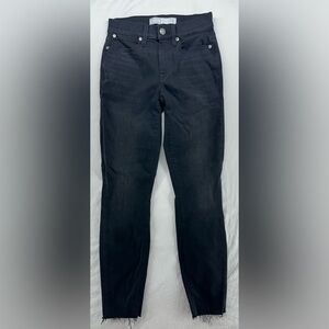 AYR The Chiller Womens Black Eclipse Skinny Stretch Frayed Ankle Jeans Size 25